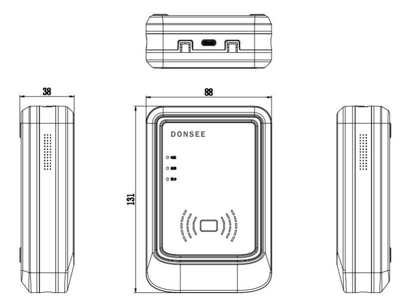廣東東信智能科技有限公司EST-100免驅身份證讀卡器產品尺寸